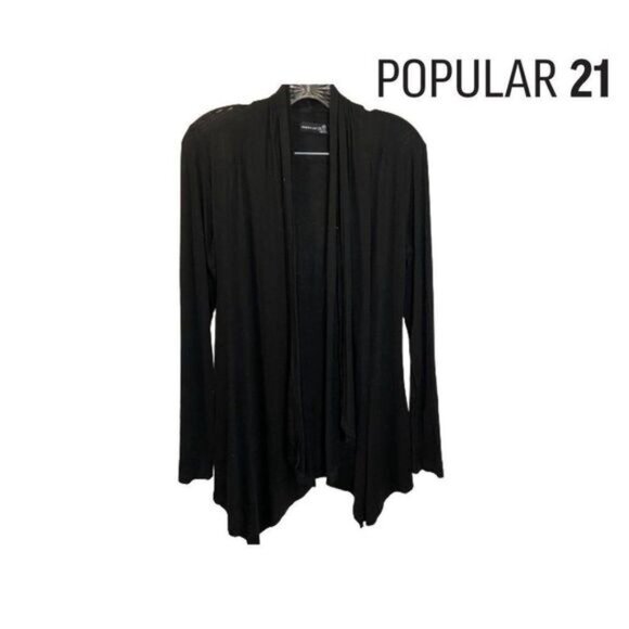 Popular 21 Women’s Long Sleeve Cardigan | Lightweight Open Front Jersey - Picture 2 of 6